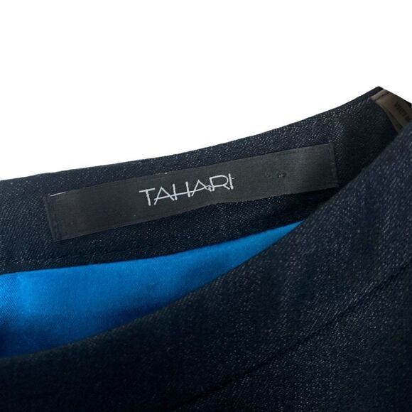 Tahari women's Navy Blue Lined Sleeveless Peplum Sheath Dress US 2 - Picture 7 of 9